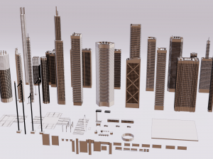 futuristic skyscrapers pack Modelo 3D
