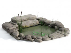 人工池 3Dモデル