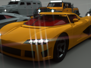 8 cars sport and armored 3D Model