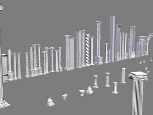 cole&ccedil;&atilde;o de colunas cl&aacute;ssicas Modelo 3D