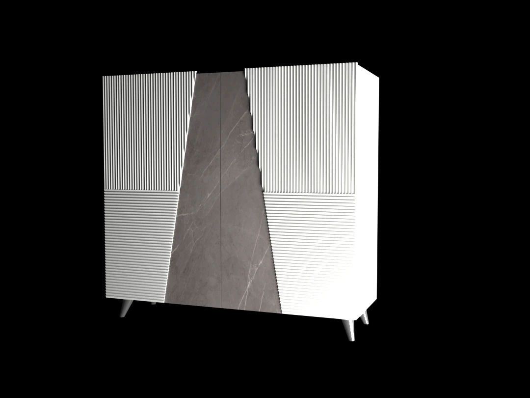 modern serrated sideboard 3D Model .c4d .max .obj .3ds .fbx .stl .blend 