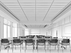modern multifunctional training meeting room 3D Model