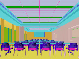 modern multifunctional training meeting room Model 3D