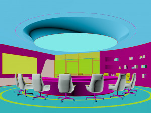 round conference room Modello 3D