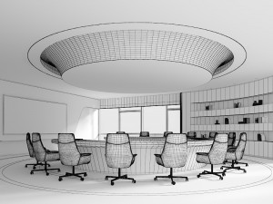 round conference room Modello 3D