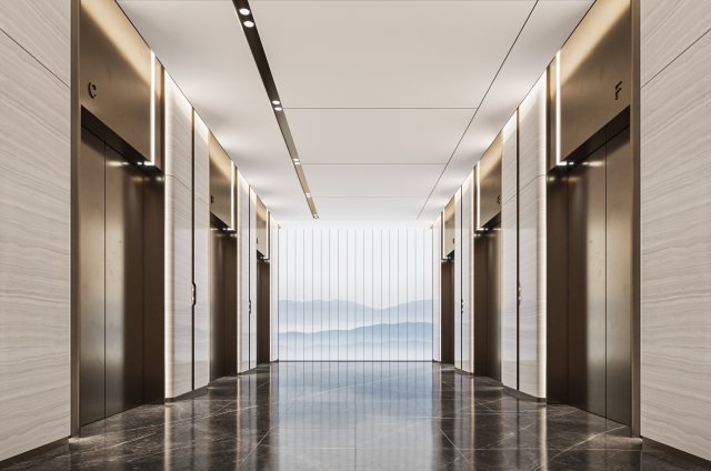 elevator hall 3d modle 3D Модель .c4d .max .obj .3ds .fbx .stl .blend