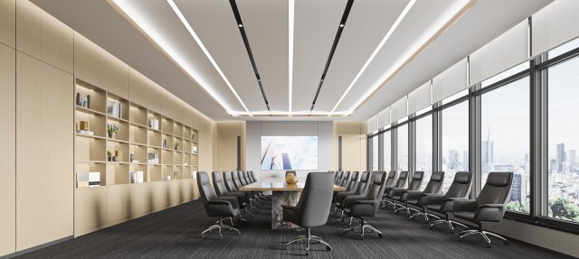 financial company meeting room 3D Модель .c4d .max .obj .3ds .fbx .stl .blend 