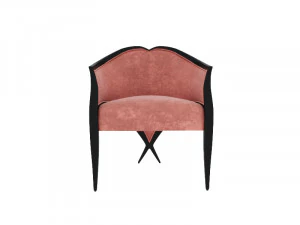 bali armchair pink velvet 3D Model