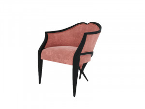 bali armchair pink velvet Modèle 3D