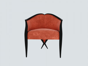 bali armchair pink velvet Modèle 3D