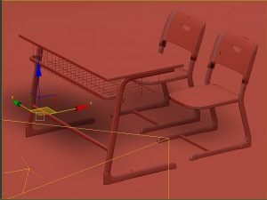 School desk 3D Model