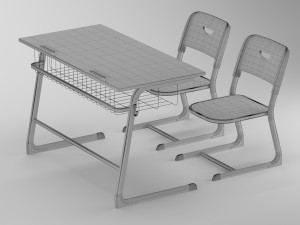 School desk 3D Model