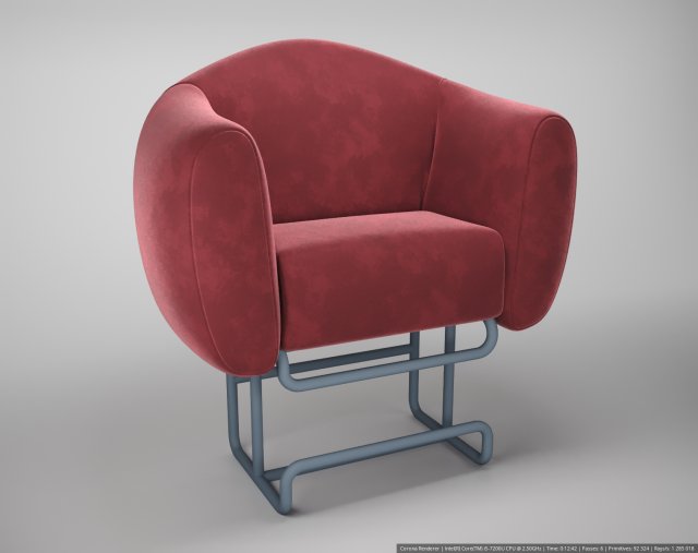 arm chair bard 3D Модель .c4d .max .obj .3ds .fbx .stl .blend 