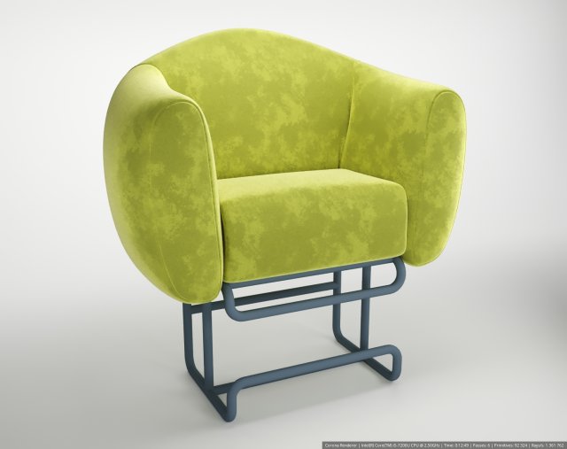 arm chair orange 3D Model .c4d .max .obj .3ds .fbx .stl .blend 