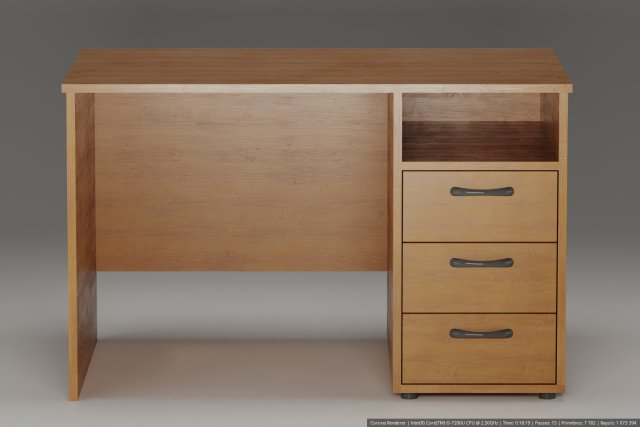 office table single-sided 3D Model .c4d .max .obj .3ds .fbx .stl .blend 