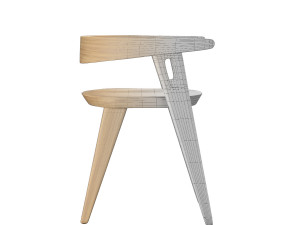 Chaise Minimaliste En Bois De Domohomo Modèle 3D