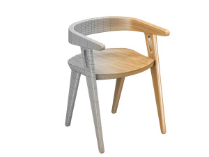 Chaise Minimaliste En Bois De Domohomo Modèle 3D
