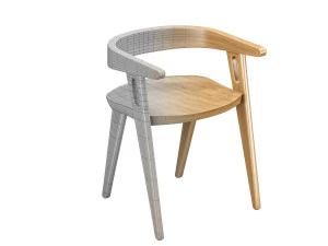 Chaise Minimaliste En Bois De Domohomo 3D Model