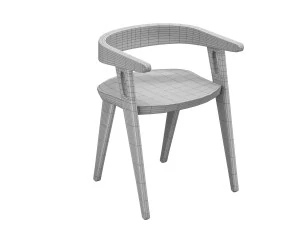 Chaise Minimaliste En Bois De Domohomo 3D Model