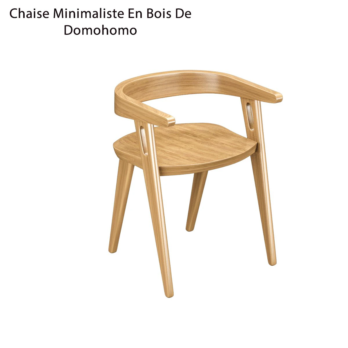 Chaise Minimaliste En Bois De Domohomo 3D Model .c4d .max .obj .3ds .fbx .stl .blend 