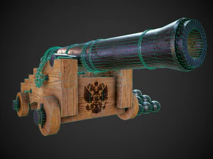 historical cannon with the coat of arms of russia 3D Model