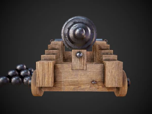 historical cannon with the coat of arms of russia 3D Model