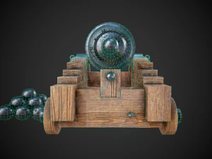 historical cannon with the coat of arms of russia 3D Model