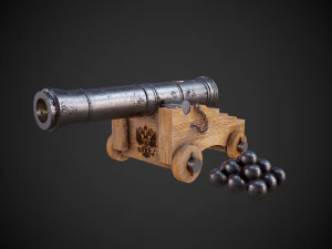 historical cannon with the coat of arms of russia 3D Model