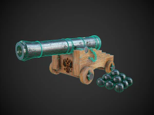 historical cannon with the coat of arms of russia 3D Model