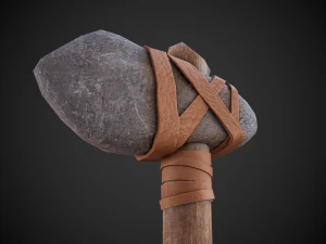 ascia di pietra primitiva Modello 3D