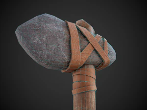 ascia di pietra primitiva Modello 3D