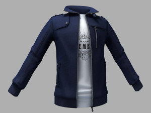 blue jacket Modèle 3D