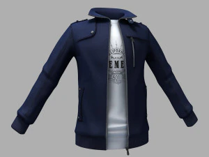 नीली जैकेट 3D मॉडल