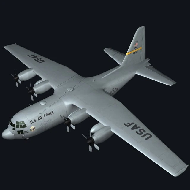 Aereo da trasporto militare Hercules C130 Modello 3D .c4d .max .obj .3ds .fbx .stl .blend