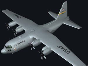 c130 hercules military transport plane 3D 모델