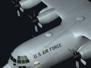 c130 hercules military transport plane Modello 3D