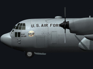 c130 hercules military transport plane Modello 3D