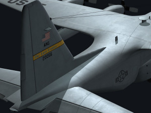 c130 hercules military transport plane Modello 3D