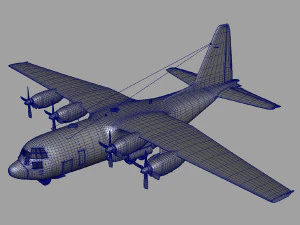 Aereo da trasporto militare Hercules C130 Modello 3D