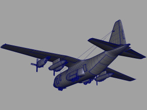 c130 hercules military transport plane Modello 3D