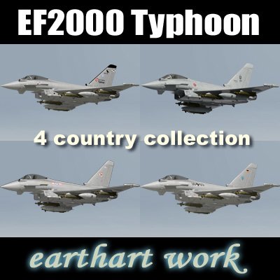 ef2000 typhoon british 4 3D मॉडल .c4d .max .obj .3ds .fbx .stl .blend 