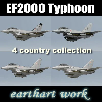 ef2000 typhoon british 4 3D Model .c4d .max .obj .3ds .fbx .stl .blend 