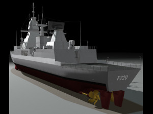 f-124 sachsen class frigate 3D 模型