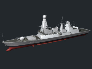 hms type45 destroyer Modelo 3D