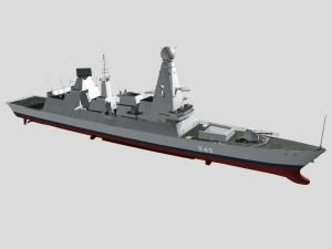 hms type45 destroyer Modelo 3D