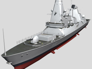 hms type45 destroyer Modelo 3D
