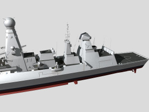 hms type45 destroyer Modelo 3D
