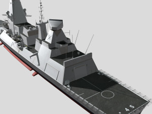 hms type45 destroyer Modelo 3D