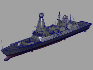hms type45 destroyer Modelo 3D
