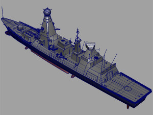hms type45 destroyer Modelo 3D